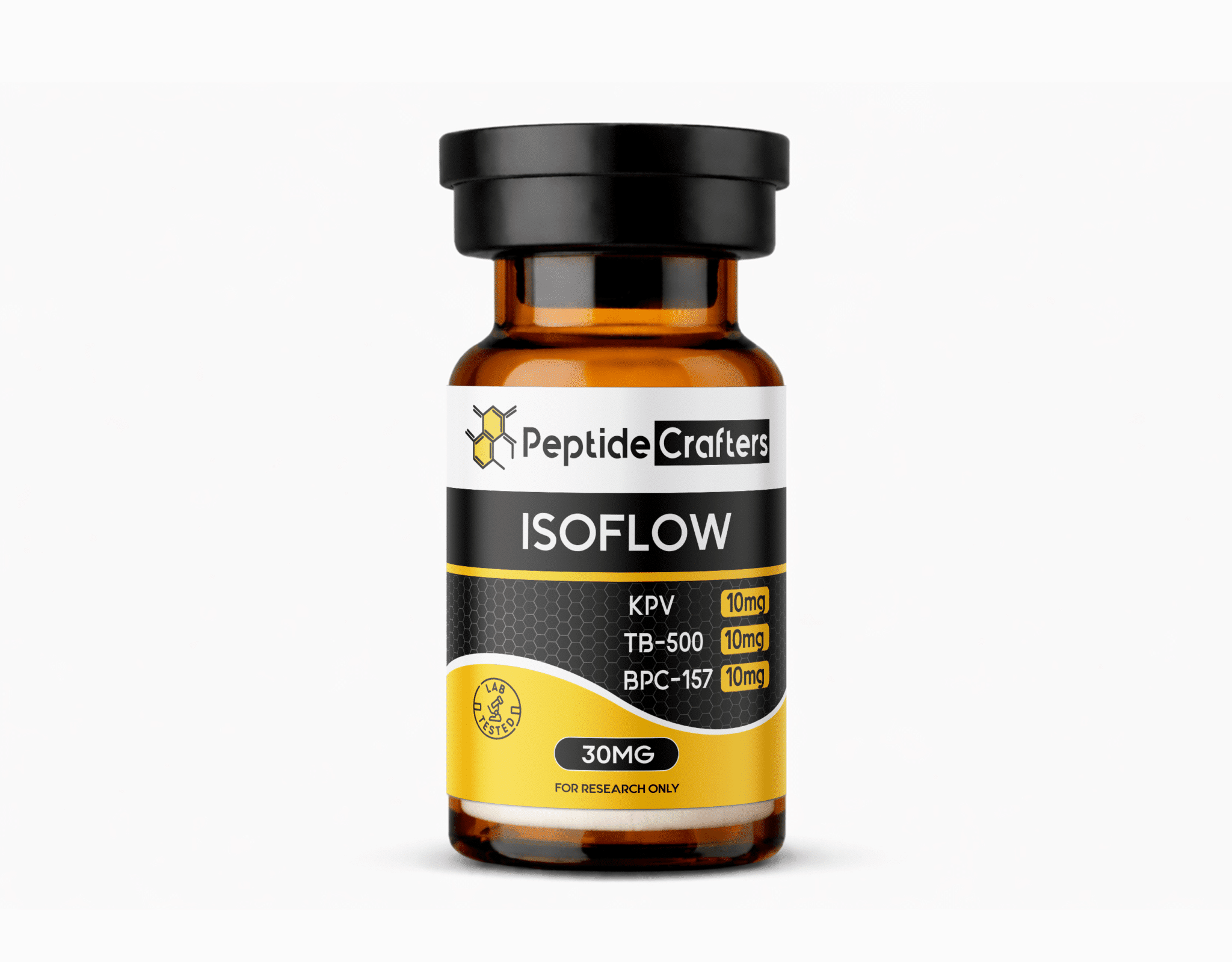 ISOFLOW1-scaled-1.png ISOFLOW 30mg Large 8mL vial – KPV (10mg) + TB-500 (10mg) + BPC-157 (10mg) - Image 1